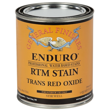 General Finishes 1 Qt Trans Red Oxide Enduro RTM Water-Based Wood Stain QRO